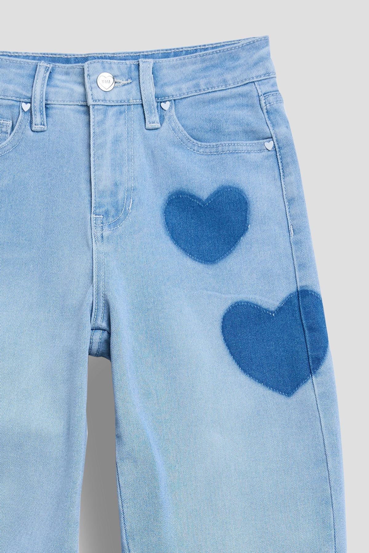 YMI JEANS Girls Heart Shadow Barrel Jeans - Alternate Angle