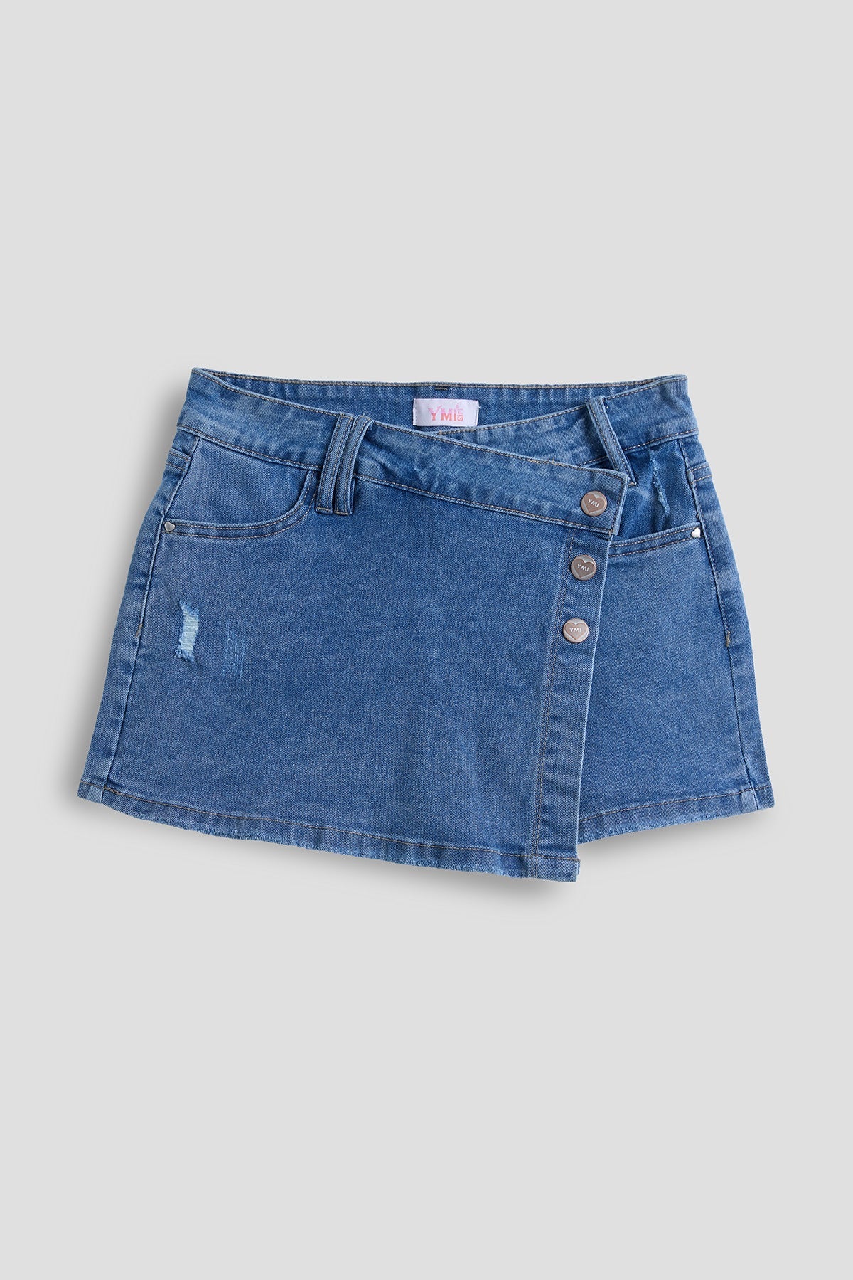 Girls Assymetrical Denim Skort YMI JEANS
