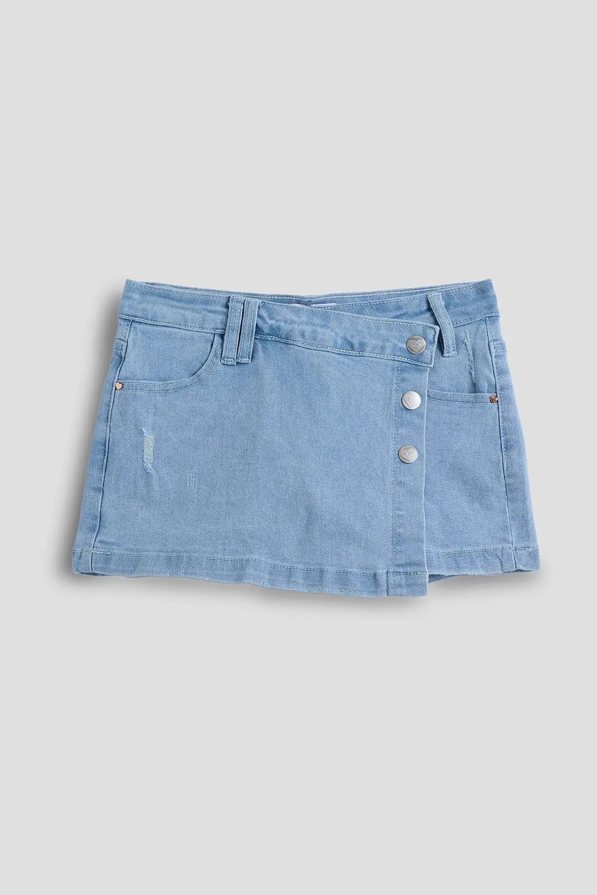 Girls Assymetrical Denim Skort YMI JEANS