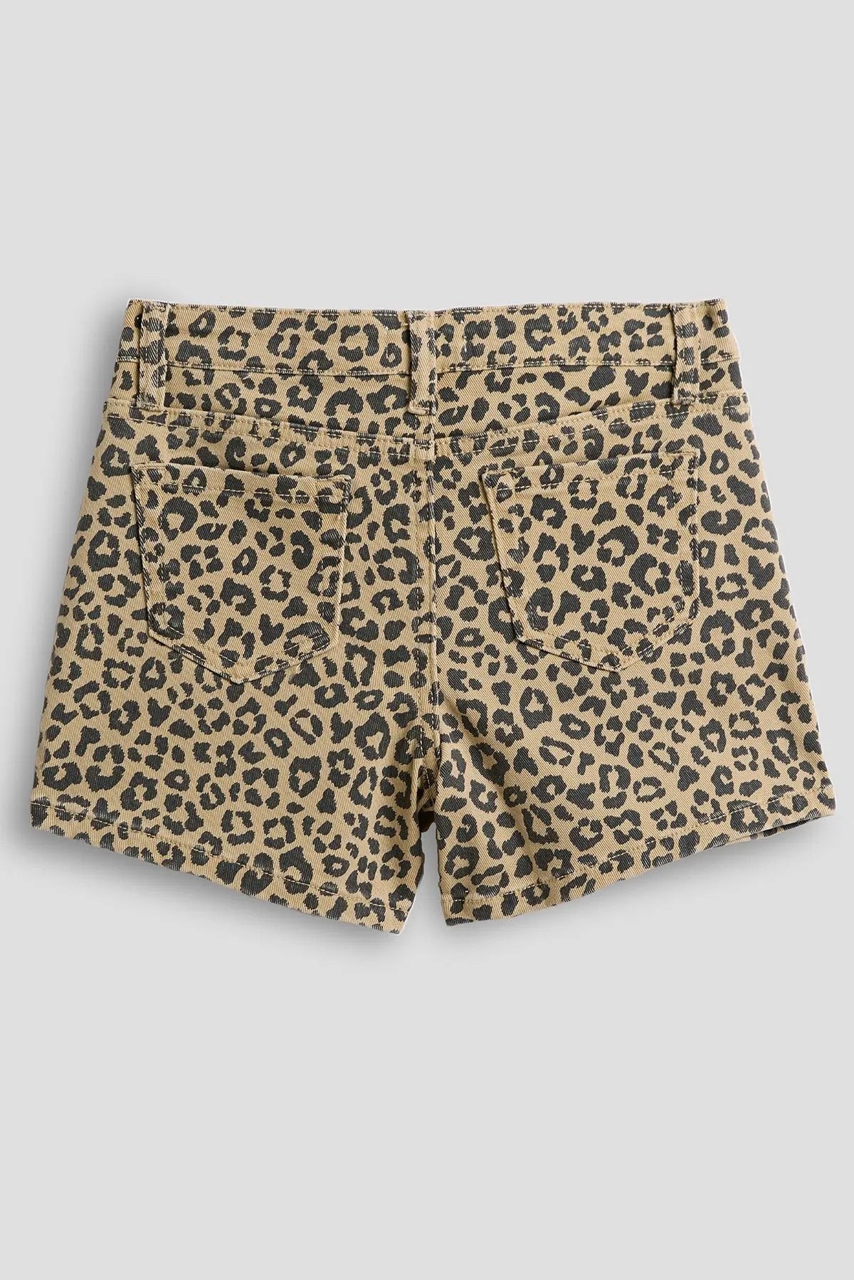 Girls Assymetrical Animal Print Denim Skort - Love Salve