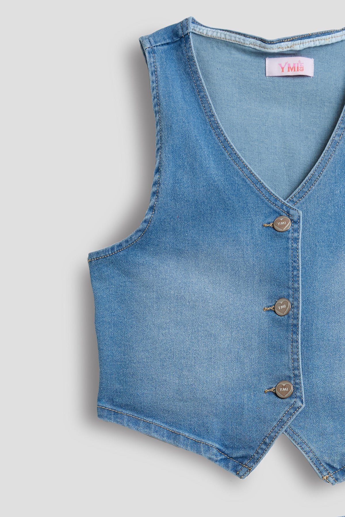 Girls Denim Vest & Ruffle Skirt Set YMI JEANS