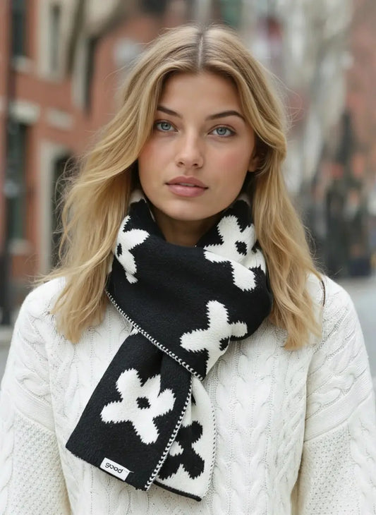 Flower Scarf Cozy Geometric Pattern Warm Winter Accessory Miss Sparkling