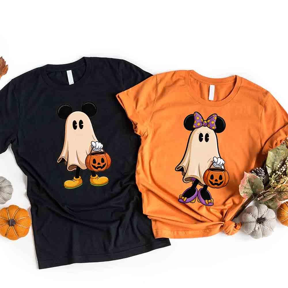 Adorb.co Ghost Couple Halloween Shirts, a white graphic tee with a charming ghost couple design, ideal for quality fall match