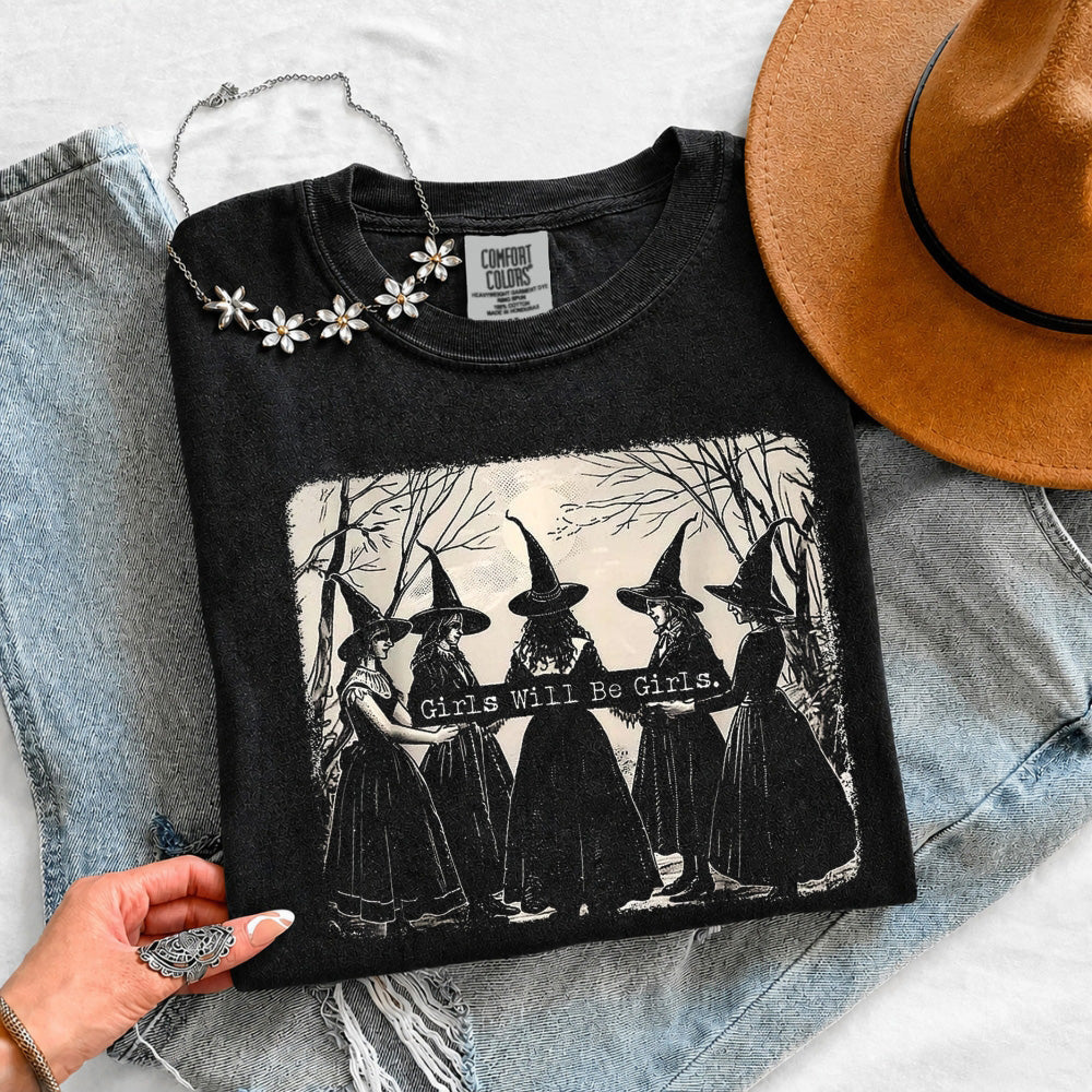 Girls Will Be Girls Comfort Colors Halloween T Shirt