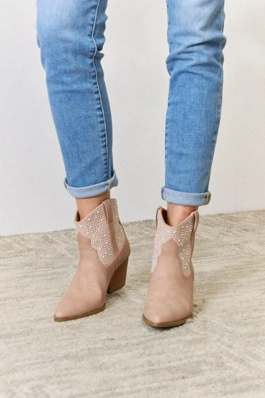 Glamorous Rhinestone Cowgirl Booties - High Fashion Footwear by East Lion Corp - Love Salve 