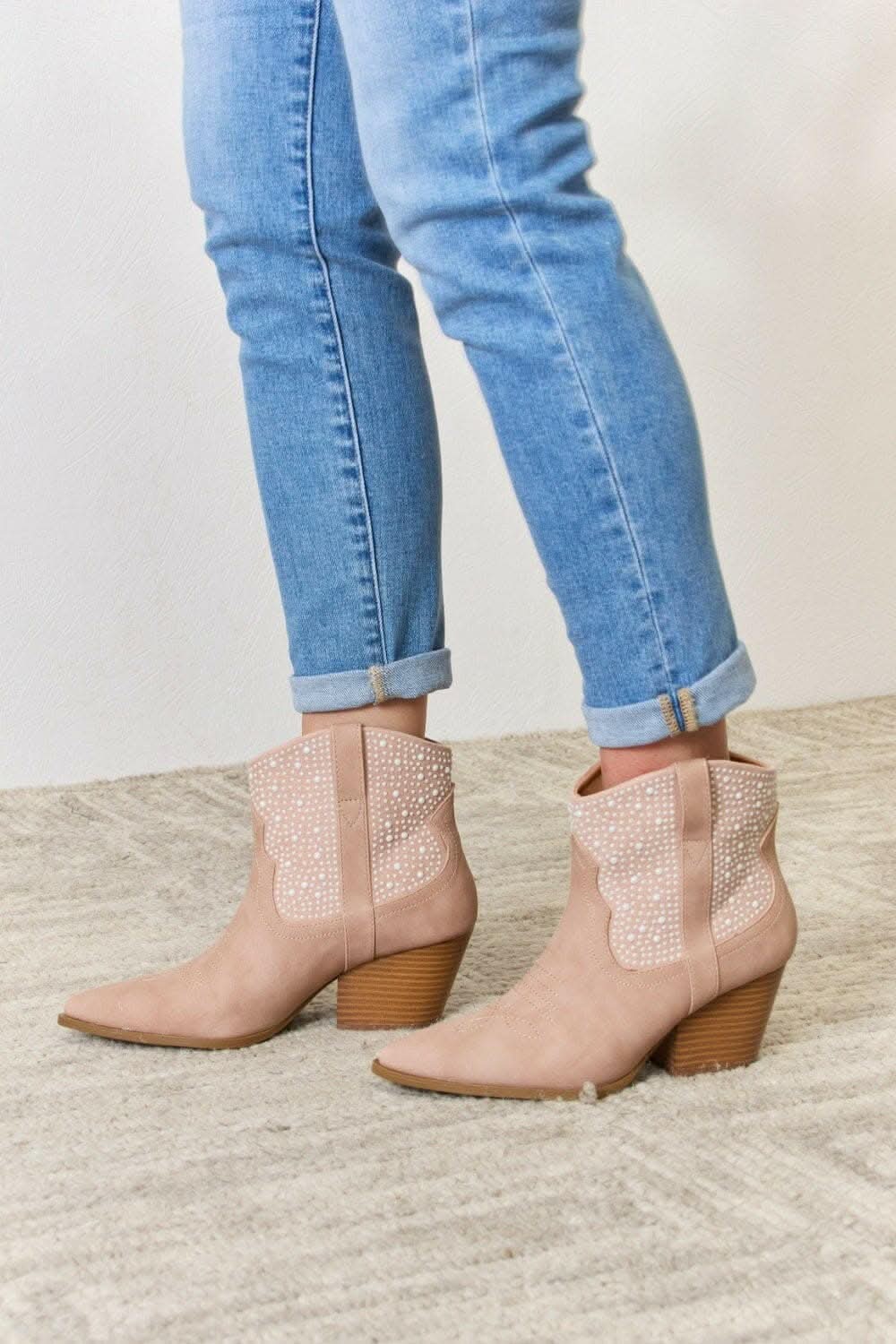 Glamorous Rhinestone Cowgirl Booties - High Fashion Footwear by East Lion Corp 