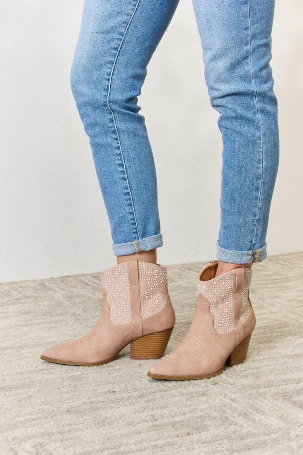 Glamorous Rhinestone Cowgirl Booties - High Fashion Footwear by East Lion Corp 