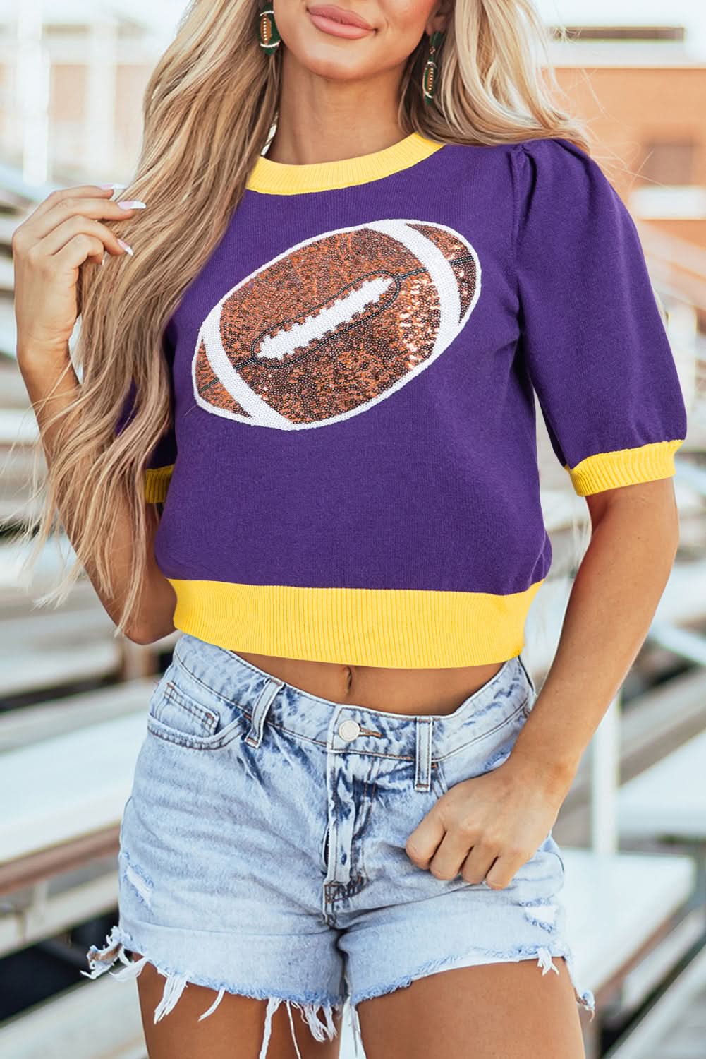 Glamorous purple sequin sweater 