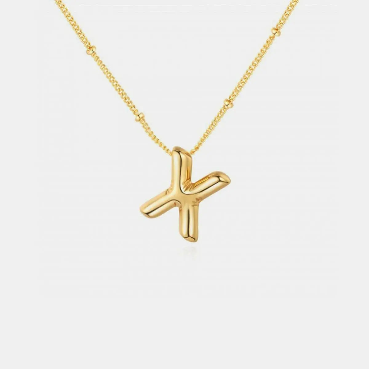 Gold-plated letter charm necklace - Love Salve 