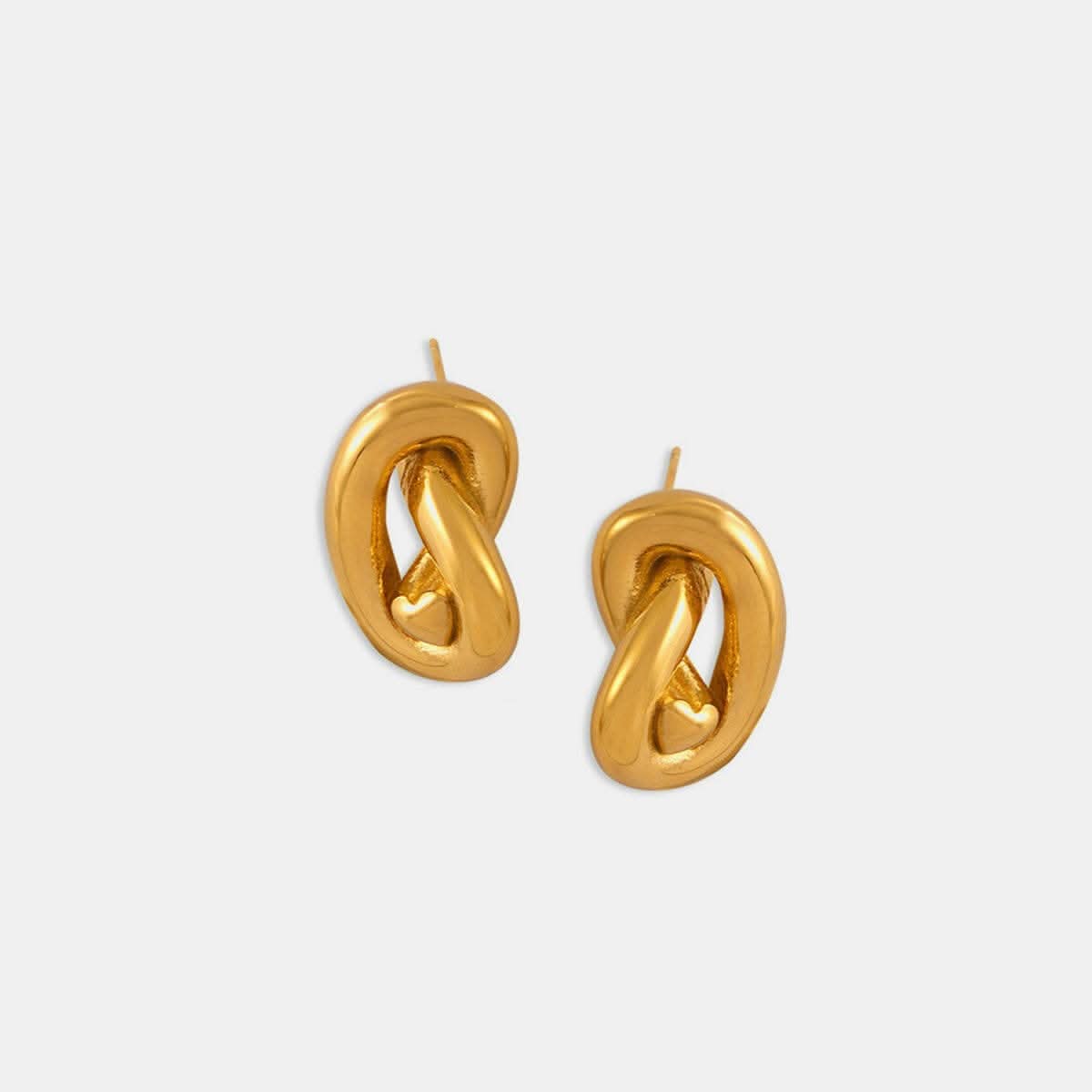 Gold-plated titanium knot studs - Love Salve 