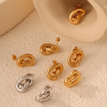 Gold-plated titanium knot studs - Love Salve 