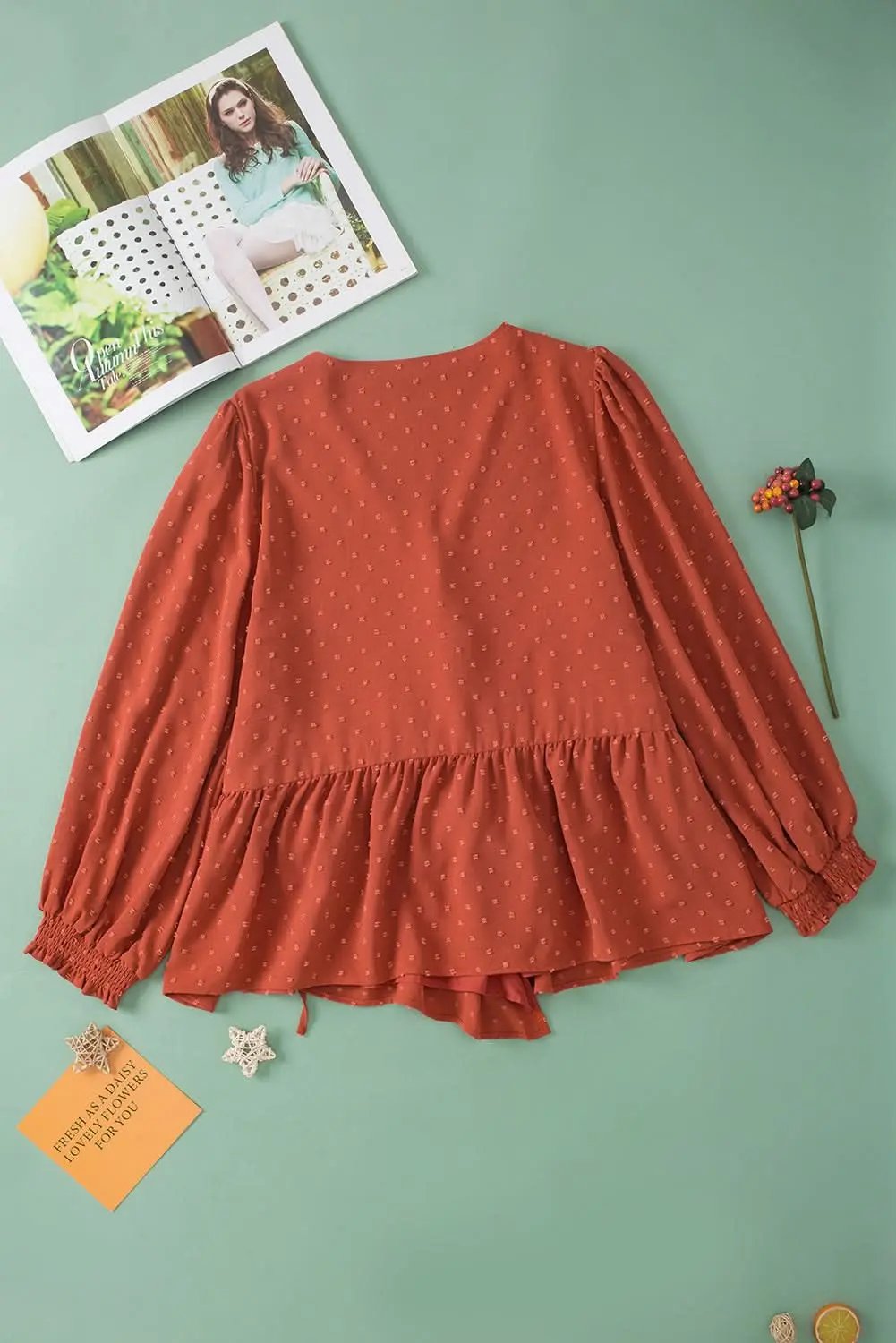 Gold Flame Plus Size Wrap Blouse - Love Salve 