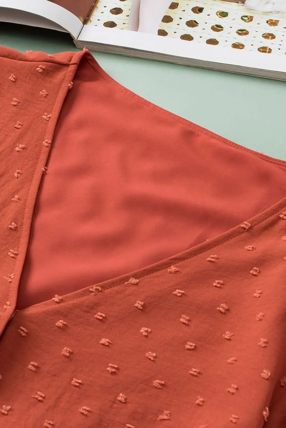 Gold Flame Plus Size Wrap Blouse - Love Salve 