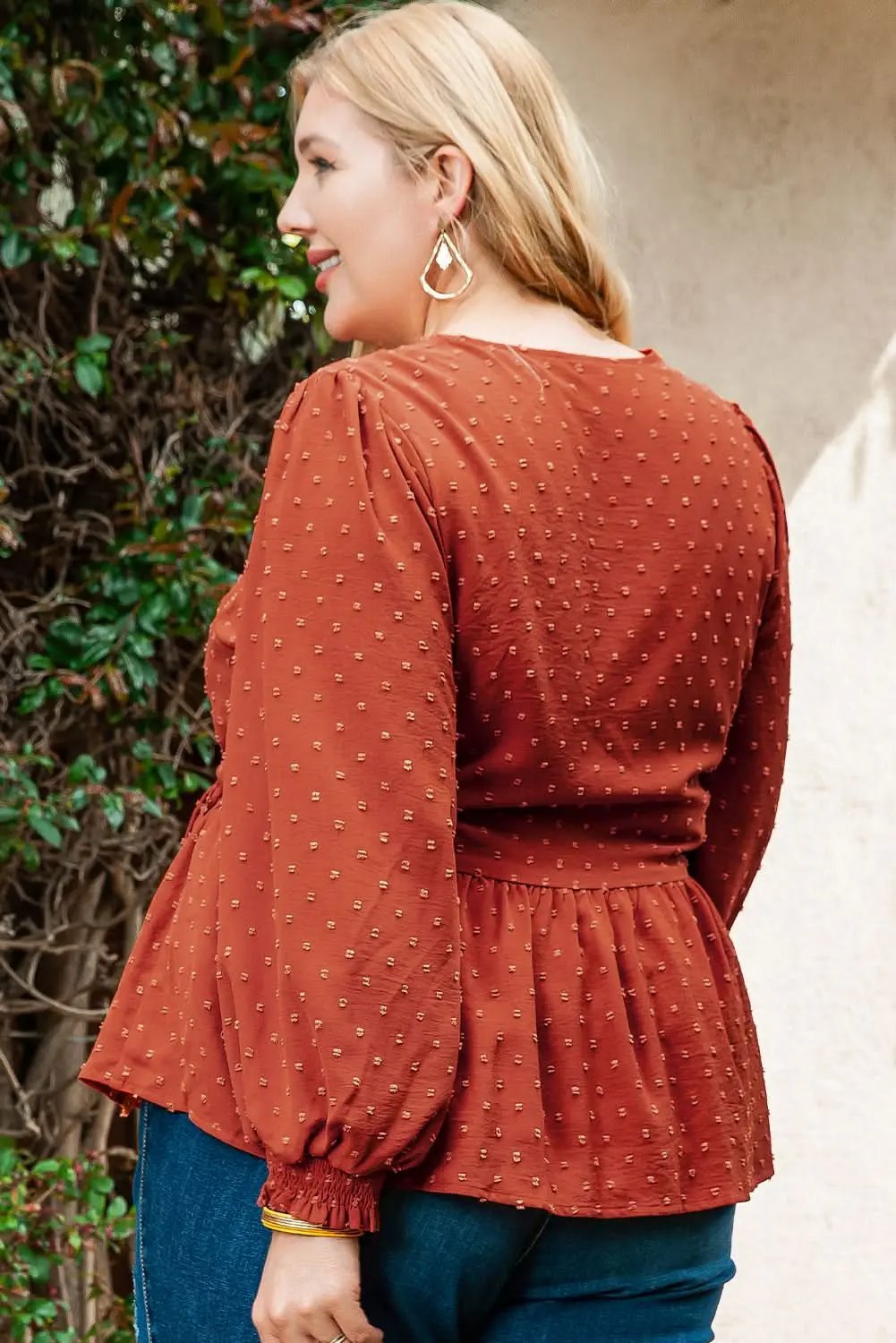 Gold Flame Plus Size Wrap Blouse - Love Salve 