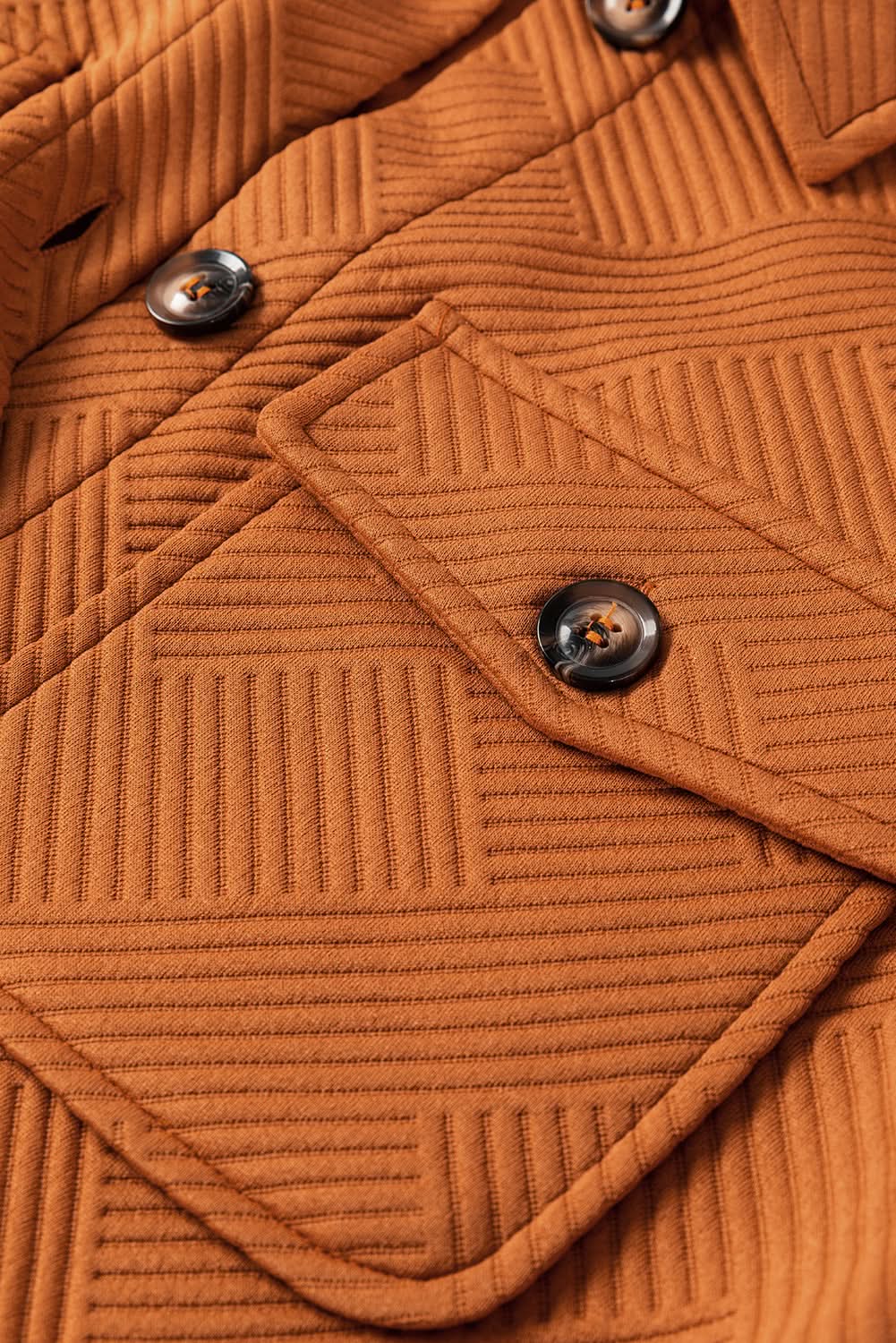 Gold Flame Textured Collared Drop Shoulder Buttoned Front Duster Coat - Love Salve 