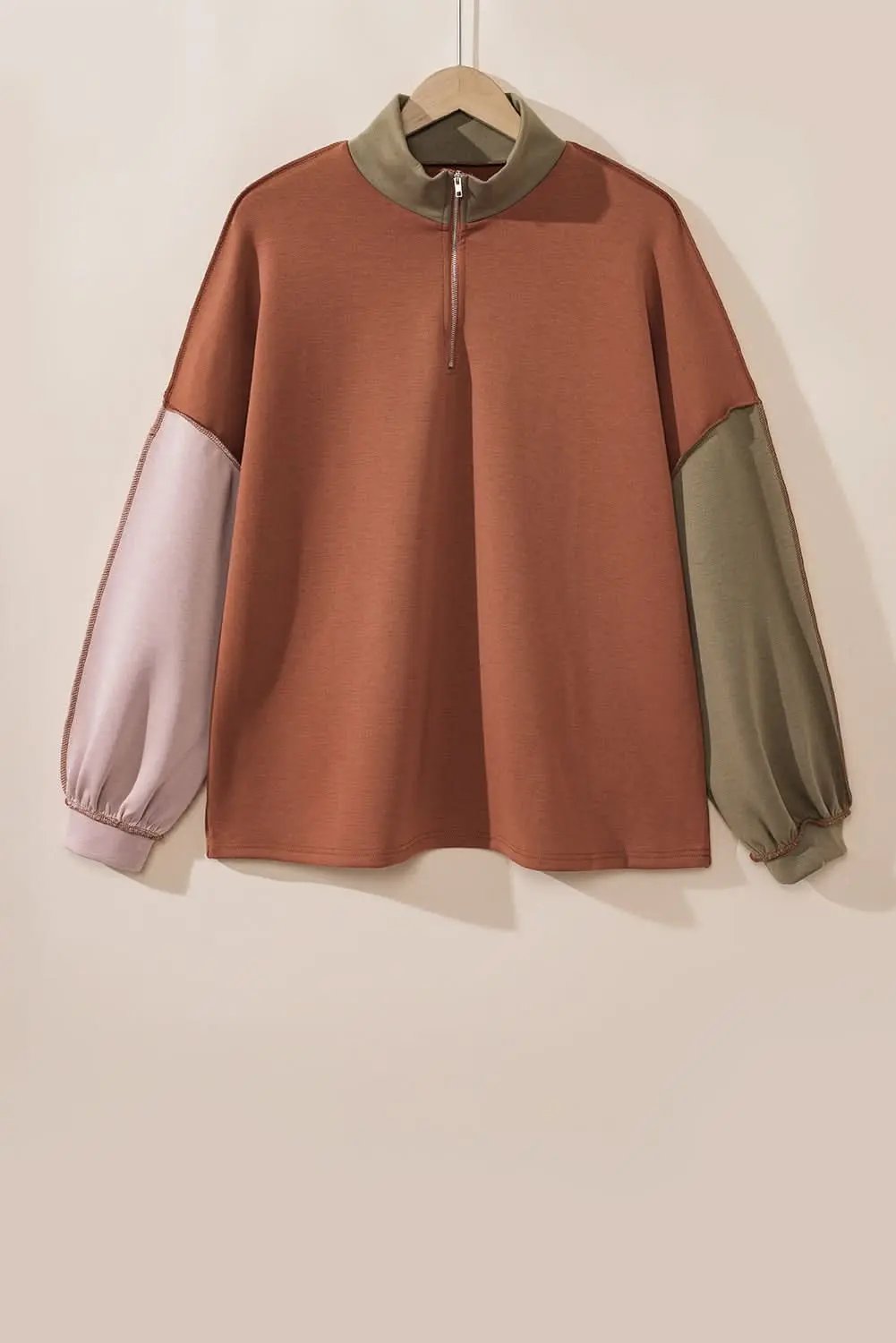 Gold Flame plus size colorblock sweatshirt - Love Salve 