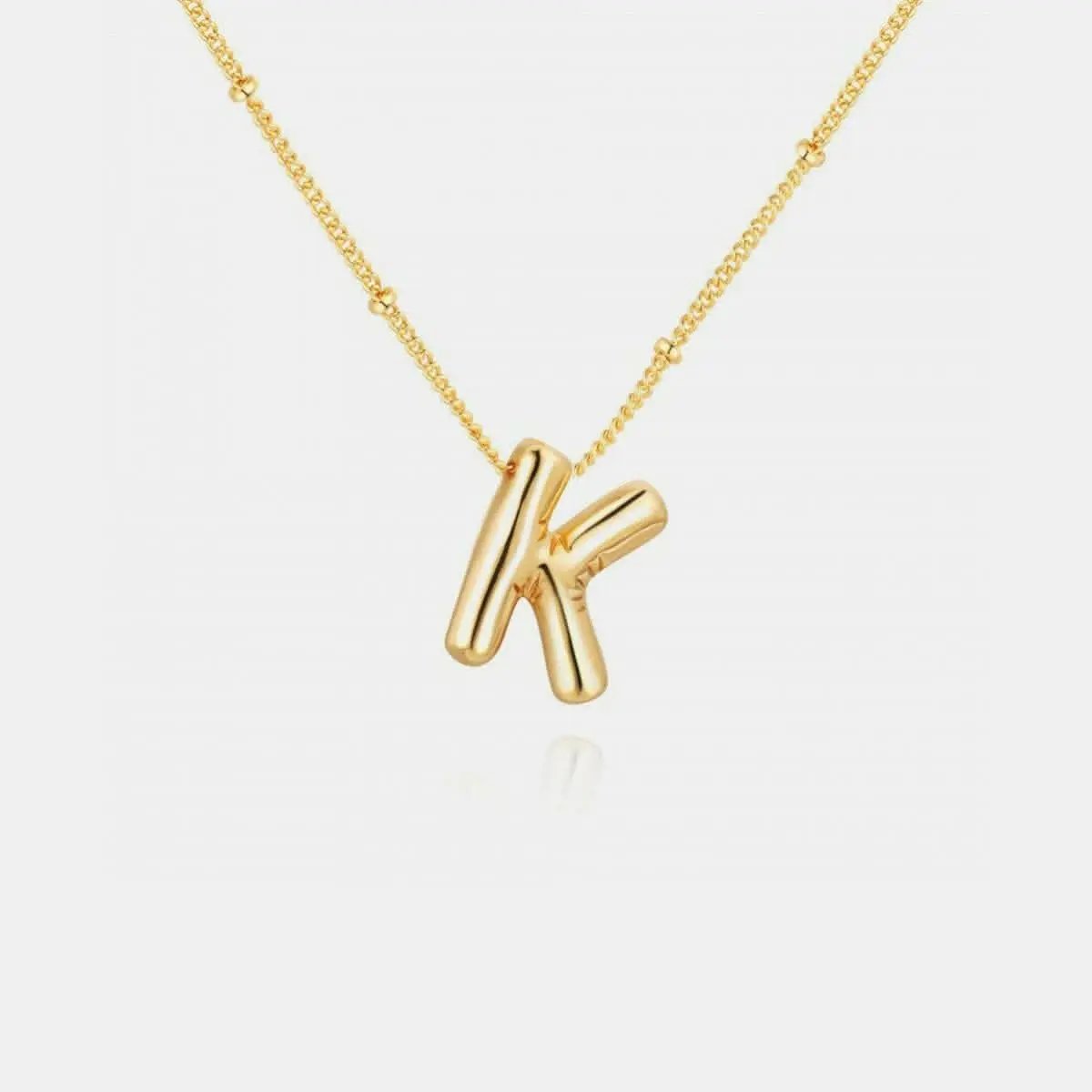 Gold initial charm necklace - personalized elegance - Love Salve 