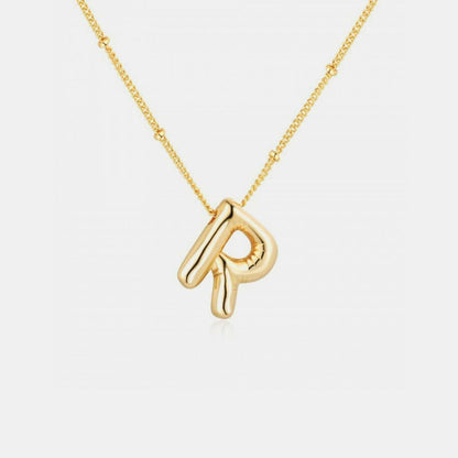 Gold initial charm necklace - personalized elegance - Love Salve 