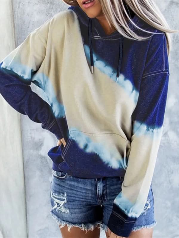 Gradient Tie-Dye Hoodie - Womens Long Sleeve 