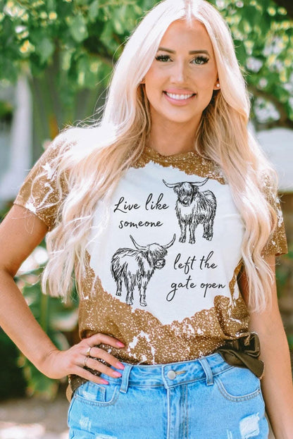 Graphic tee with round neck - soft polyester blend 