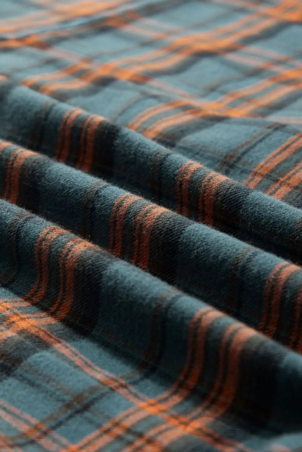 Green Plaid Long Sleeeve Side Split Distressed Hem Shirt - Love Salve 