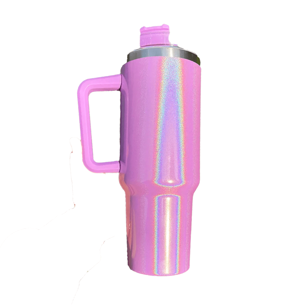 Shimmer 40oz Tumbler  Cup Holder Friendly Pink, White, Blue, Hot Pink, Purple MM