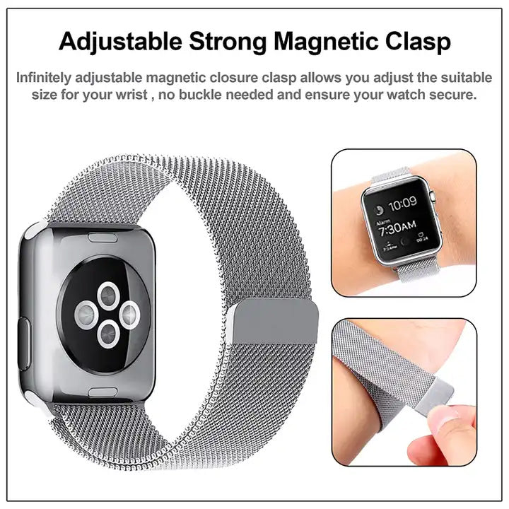 Watch Bands - Milanese Stainless Steel Magnetic Strap -Apple Compatible MM