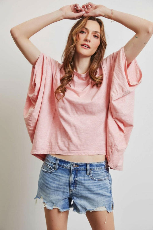 HEYSON Full Size Garment-Dyed Boat Neck Oversized Top - Love Salve 