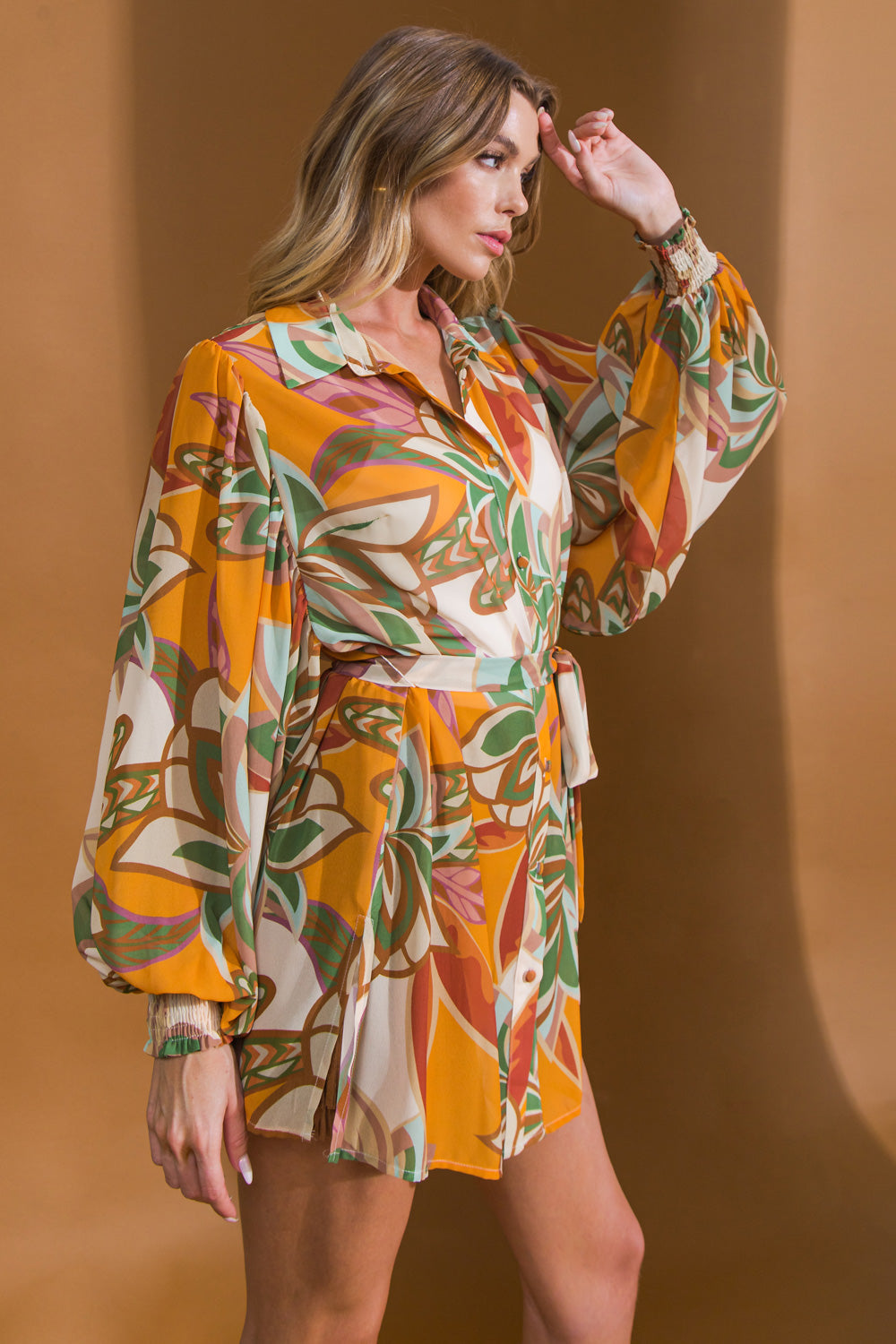 HIGHLY SESSIONS WOVEN TUNIC TOP 