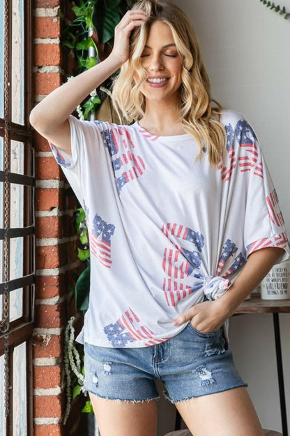 HOPELY Letter Graphic Round Neck T-Shirt 