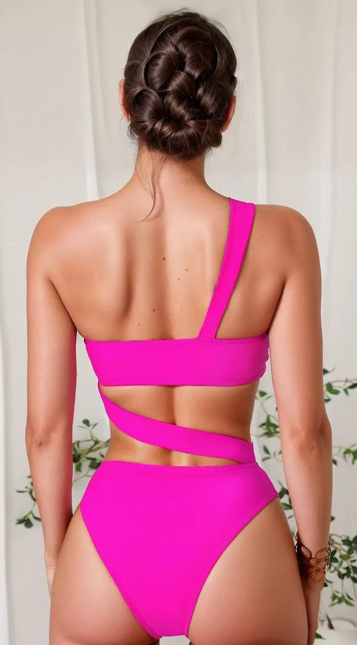 One Shoulder Bandage One Piece 3wishes.com