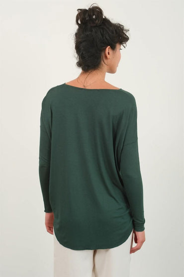 HYFVE Draped Drop Shoulder Long Sleeve Top - Love Salve 
