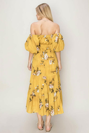 HYFVE Floral Puff Sleeve Tiered Dress - Love Salve 