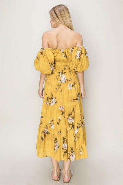 HYFVE Floral Puff Sleeve Tiered Dress - Love Salve 
