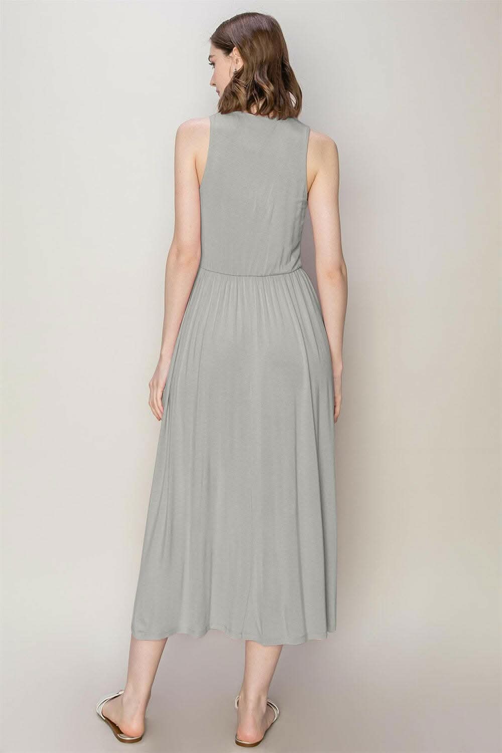 HYFVE Sleeveless Slit Midi Dress 