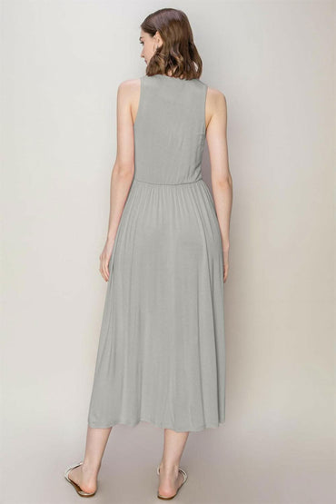 HYFVE Sleeveless Slit Midi Dress 