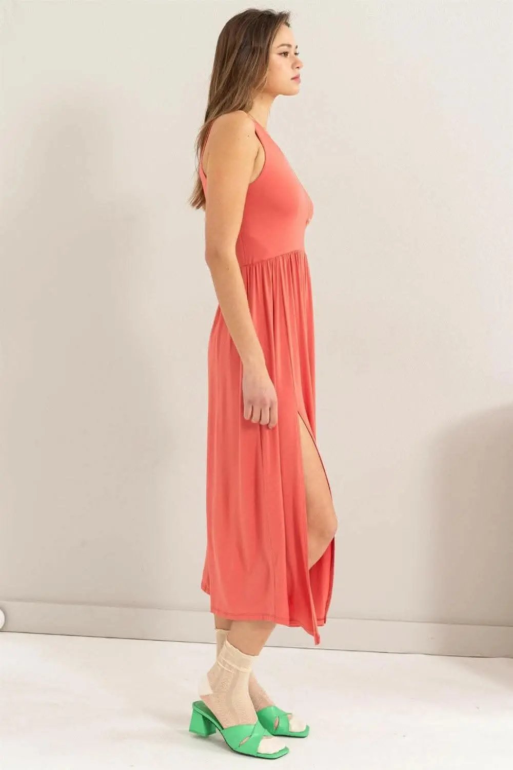 HYFVE Sleeveless Slit Midi Dress - Love Salve 
