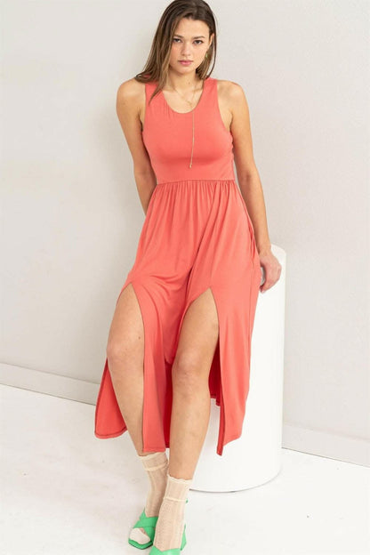 HYFVE Sleeveless Slit Midi Dress 
