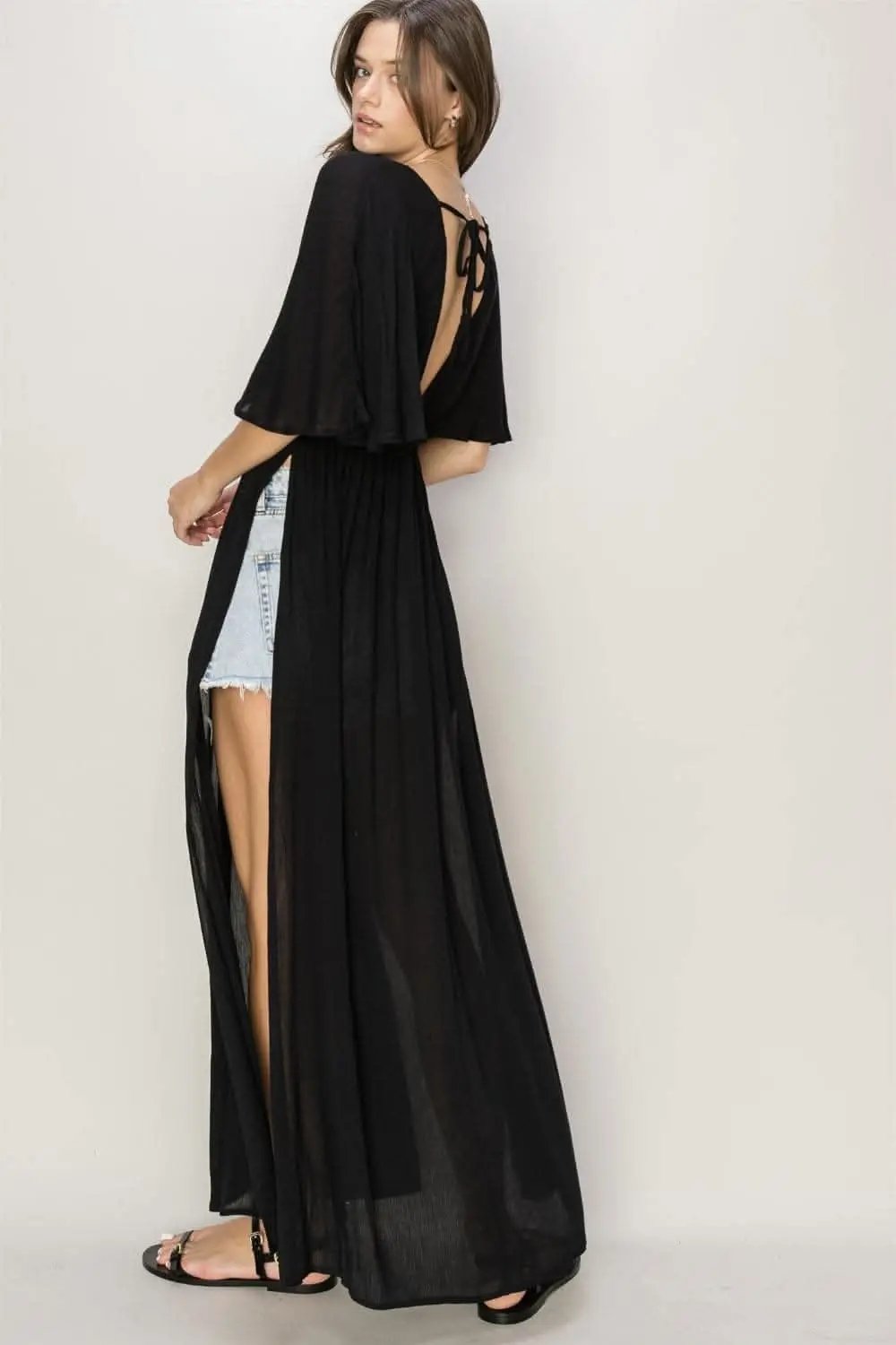 HYFVE Tie Back Maxi Split Cover Up Dress - Love Salve 