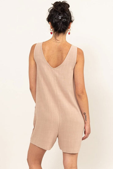 HYFVE V-Neck Sleeveless Romper with Pockets 