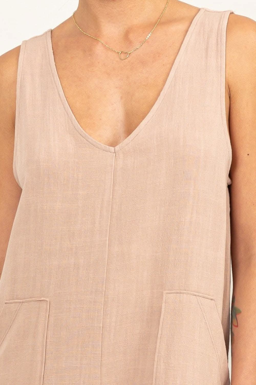 HYFVE V-Neck Sleeveless Romper with Pockets - Love Salve 