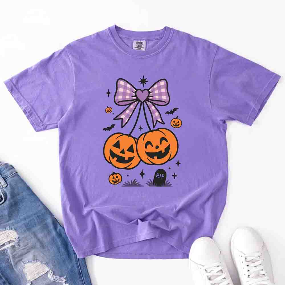 Halloween Cherries Comfort Colors Shirt – Trendy Pumpkin Tee Adorb Custom Tees