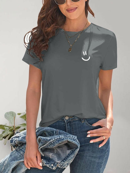 Happy Face Crew Neck Tee - Love Salve 