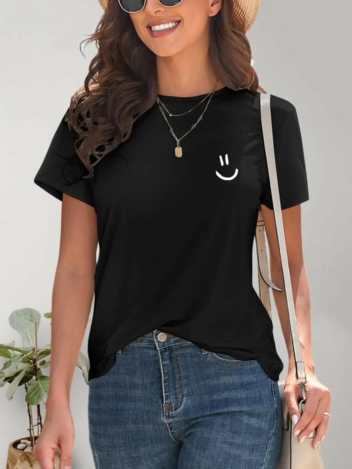 Happy Face Crew Neck Tee - Love Salve 