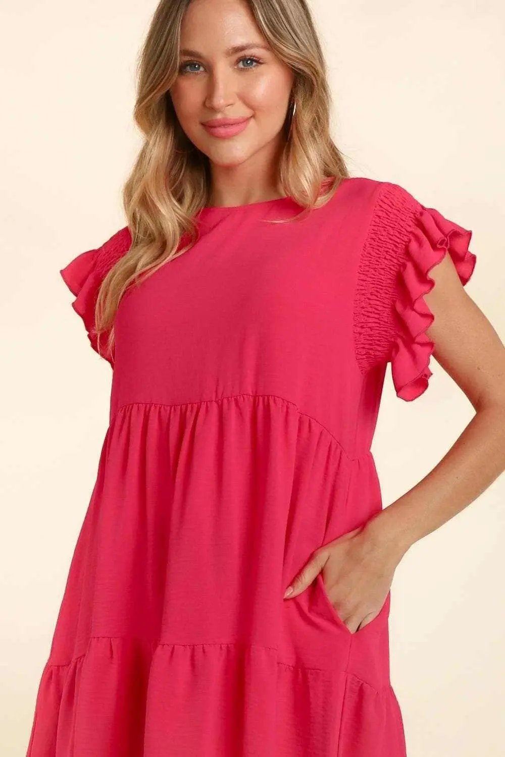 Haptics ruffled dress with pockets - Love Salve 
