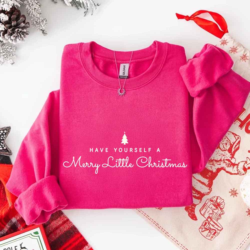 Have Yourself a Merry Christmas Sweatshirt Holiday Crew Neck Gift Adorb Custom Tees