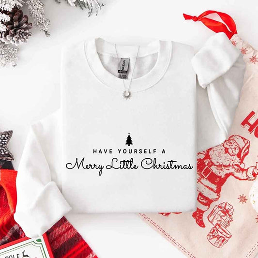 Have Yourself a Merry Christmas Sweatshirt Holiday Crew Neck Gift Adorb Custom Tees