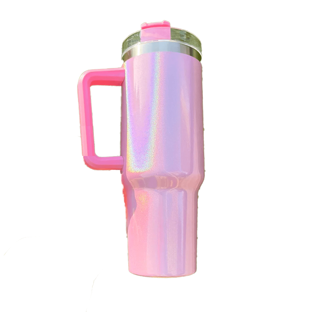 Shimmer 40oz Tumbler  Cup Holder Friendly Pink, White, Blue, Hot Pink, Purple MM