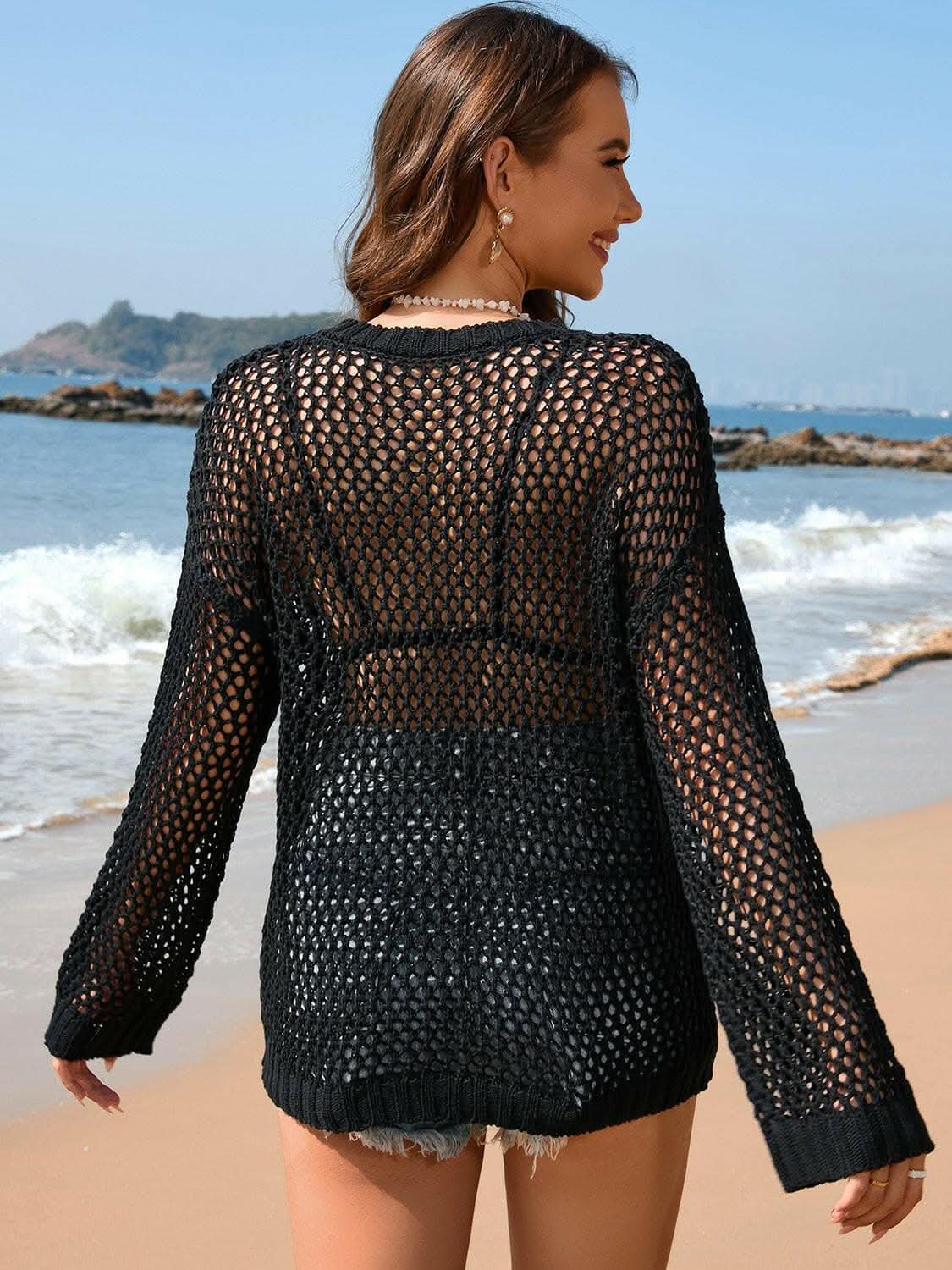 Heart-patterned sheer tunic - Love Salve 