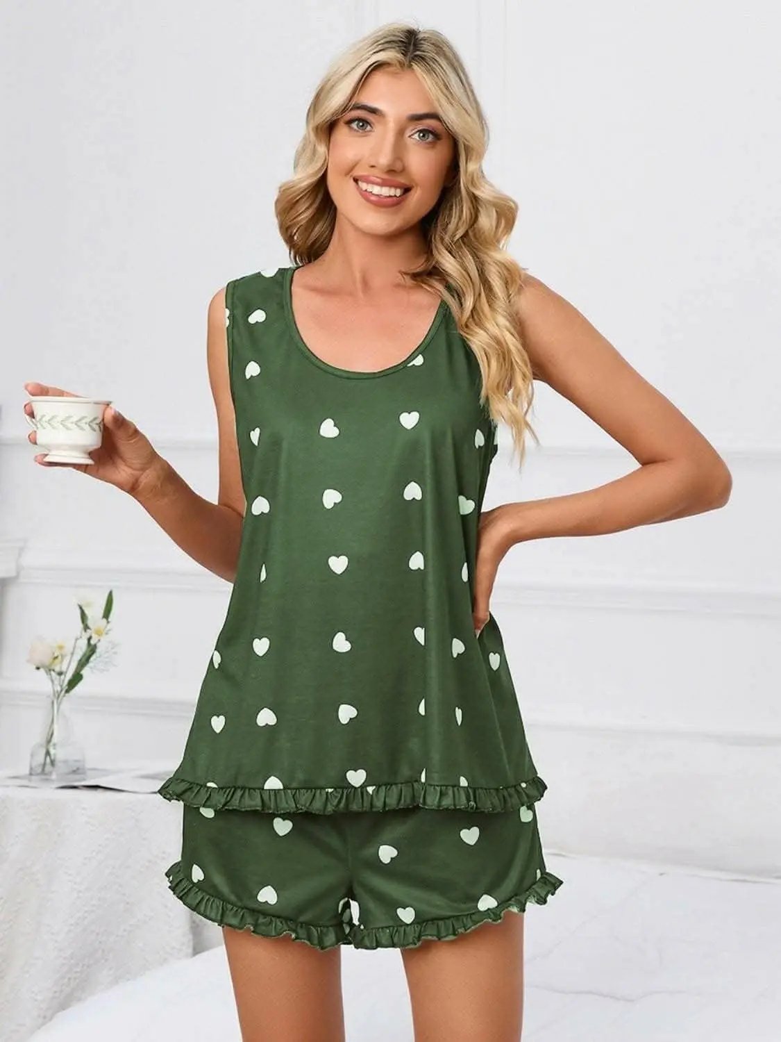Heart print lounge set - cozy style - Love Salve 